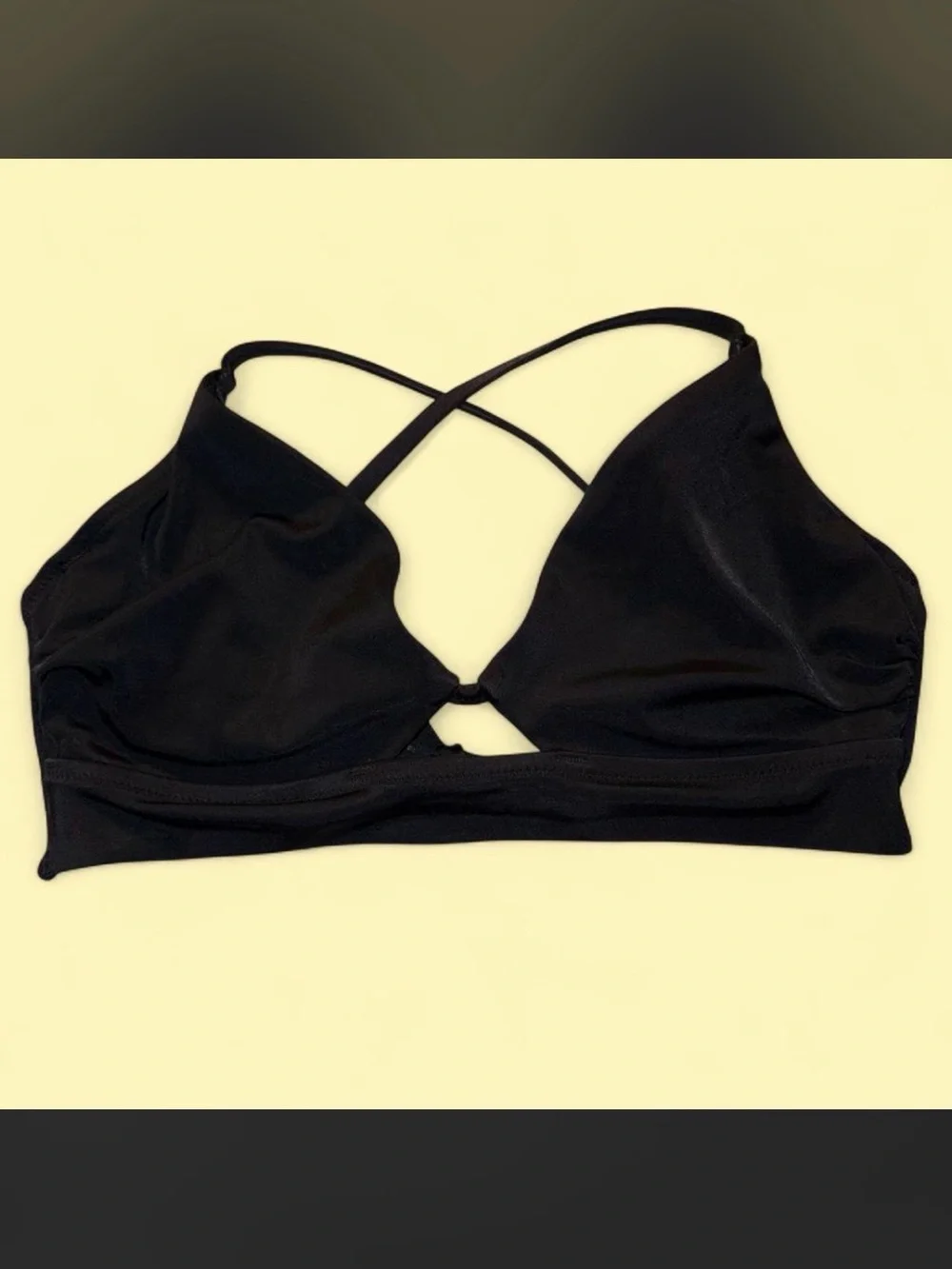 Shade & Shore Black Crisscross Swim Bralette